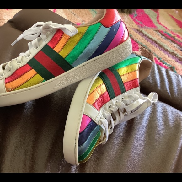 Gucci Ace Metallic Rainbow Sneakers - Picture 4 of 10